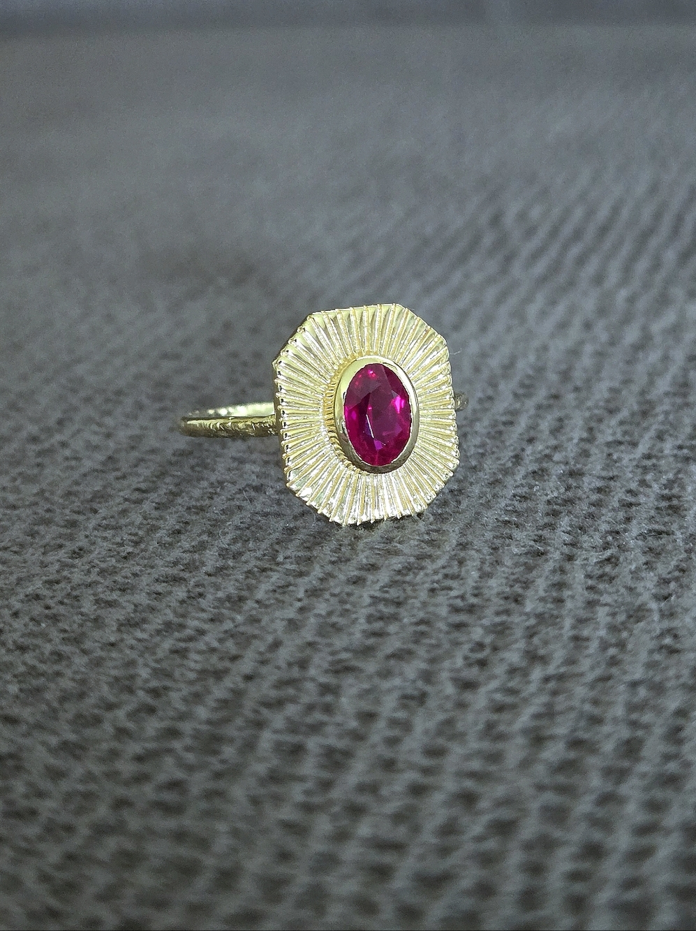 Shivam Lab🧪 Created Ruby Octagon Ring💍 - NWT